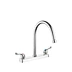 8" Double Handles Brass Kitchen Sink Faucet